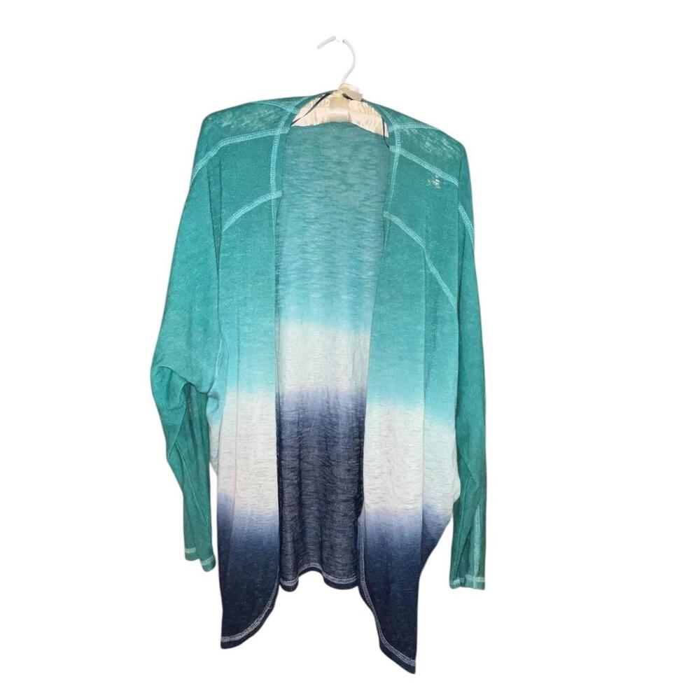 Wallpapher Teal‎ Blue Ombre Open Front Lightweight Cardigan Women’s M USA